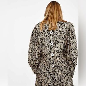 Zara Black and Cream Paisley Blouse